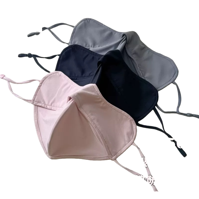 Pink, black and grey three-color cartila-supported sun protection mask Item Picture