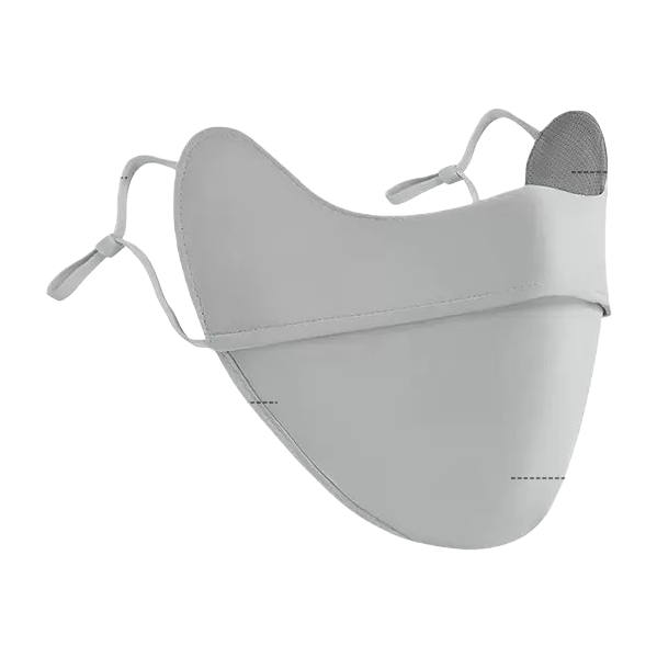 The light grey daily sun protection mask is breathable, comfortable and provides protection Item Picture
