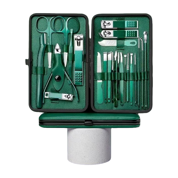 Conjunto de cortador de uñas verde para el hogar herramienta de manicura portátil para niños adultos universal Item Picture