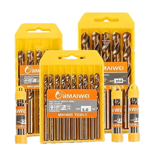 Yellow packaging drill bit set, metal drill bit group, multi-specification household power tool accessories Item Picture