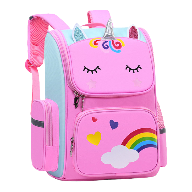 Pink unicorn-shaped children's schoolbag and cute cartoon backpack Item Picture