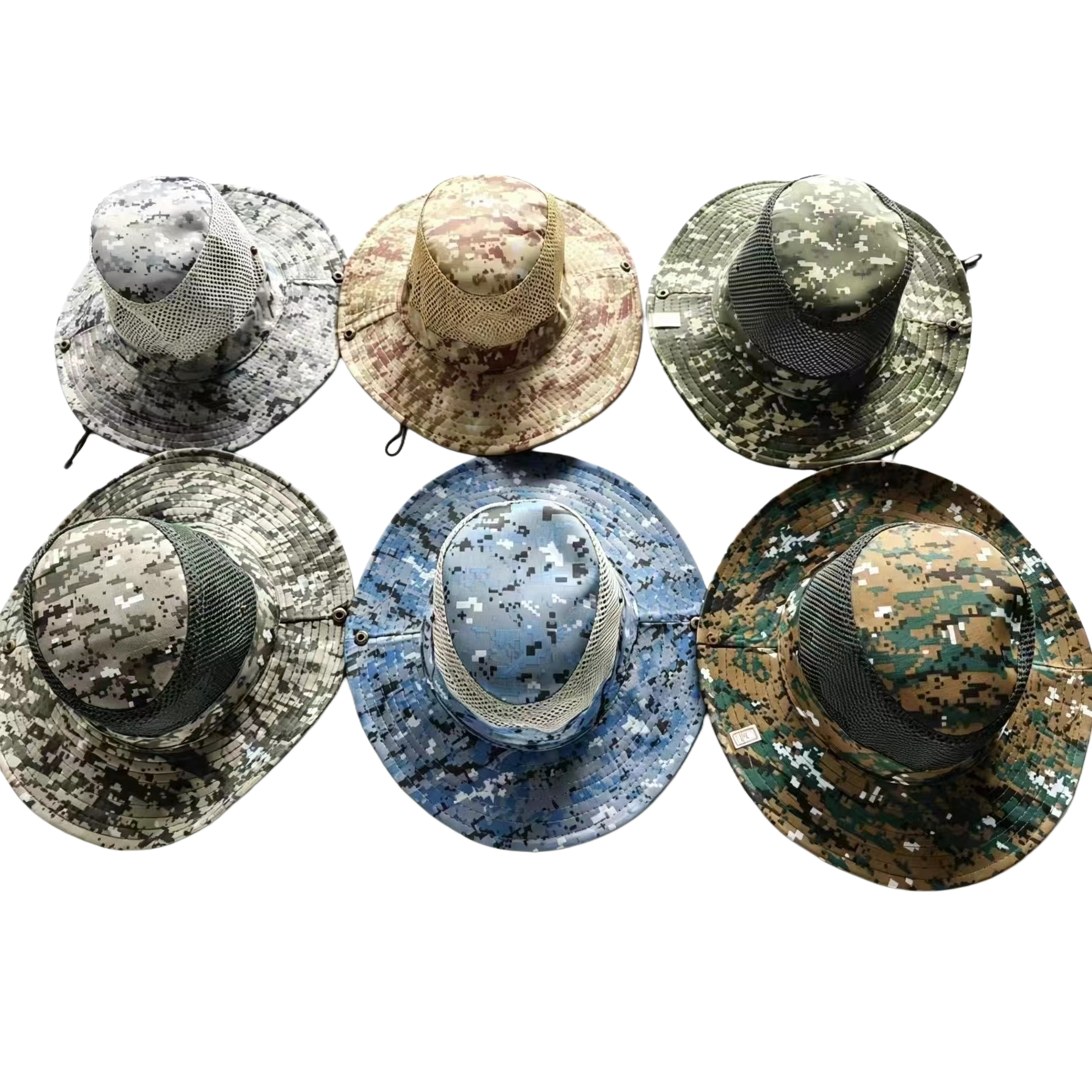 Six-color camouflage fisherman's hat, unisplendable, sunshade and sun protection, foldable casual hat Item Picture
