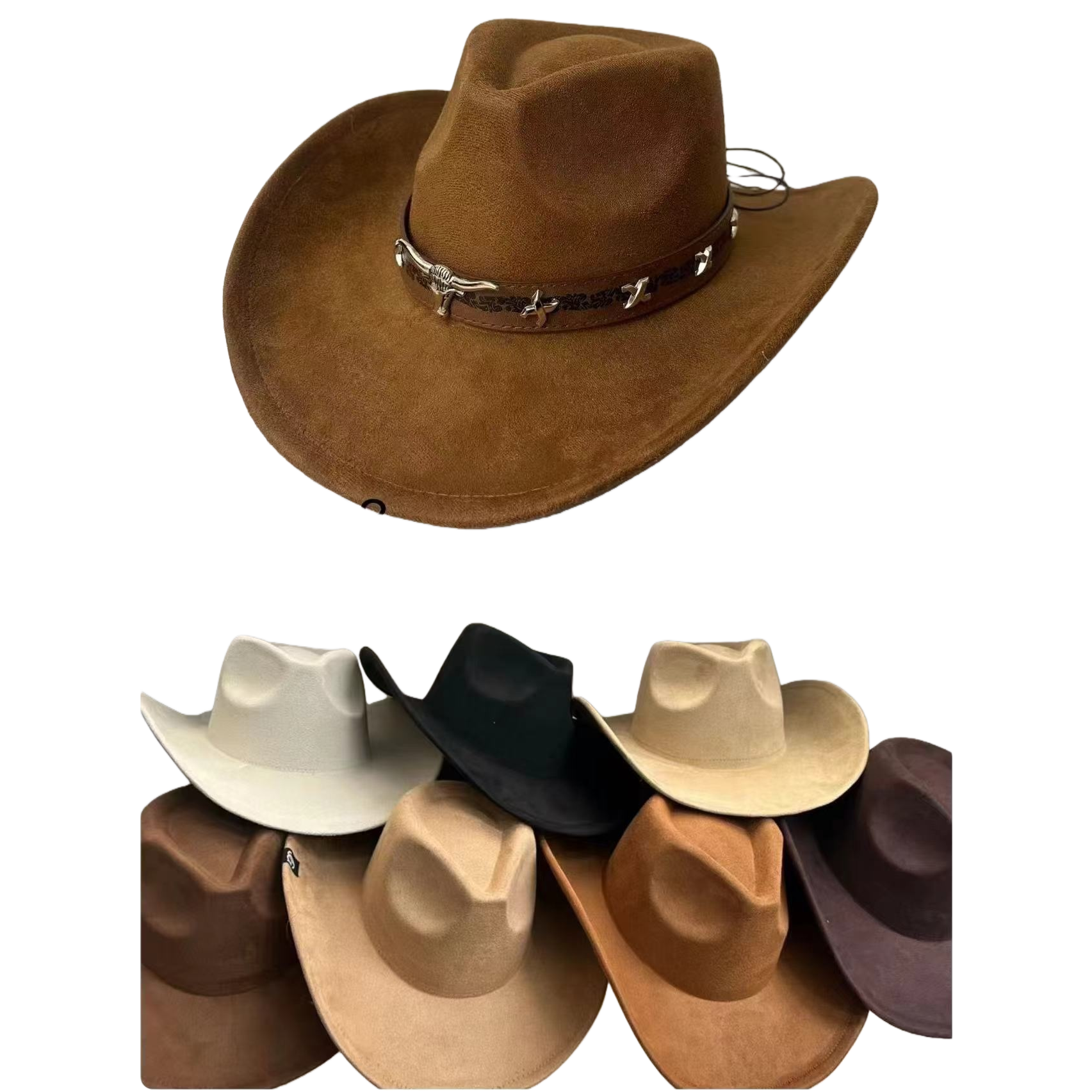 Brown denim hat women's casual wide-brimmed sun hat spring and summer new style, fashionable and versatile Item Picture