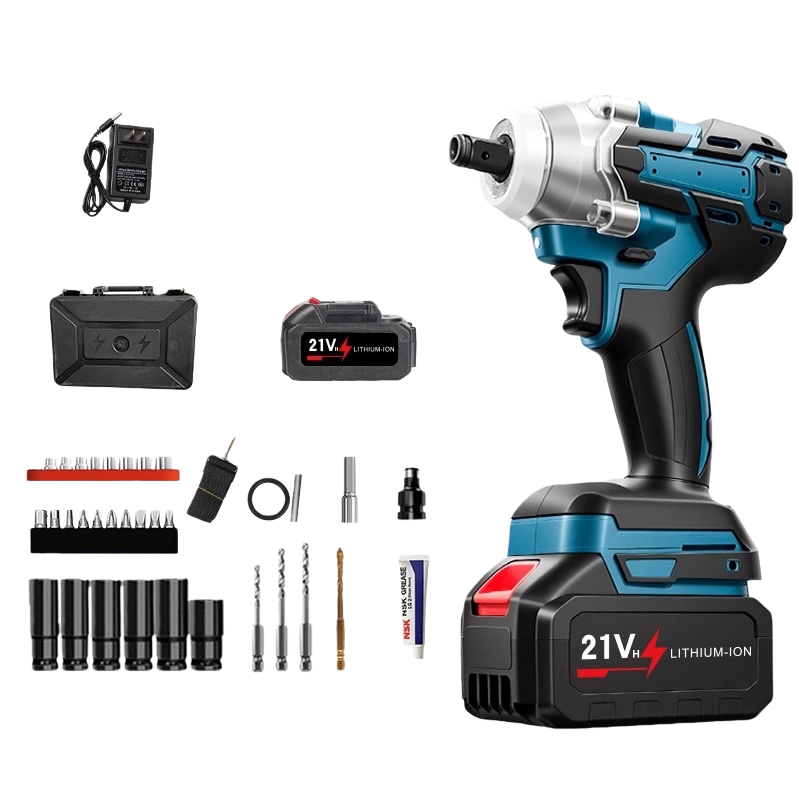 Azul y negro dos colores litio llave eléctrica motor brushless torsión ajustable carga rápida herramienta eléctrica portátil Item Picture