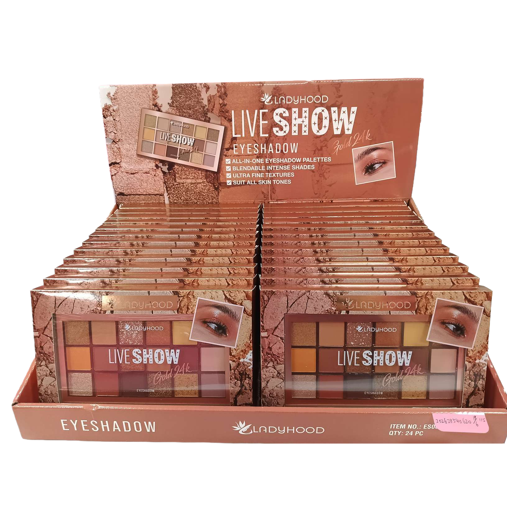 Brown packaging box eyeshadow palette, 12-color matte pearlescent glitter powder, long-lasting color display Item Picture