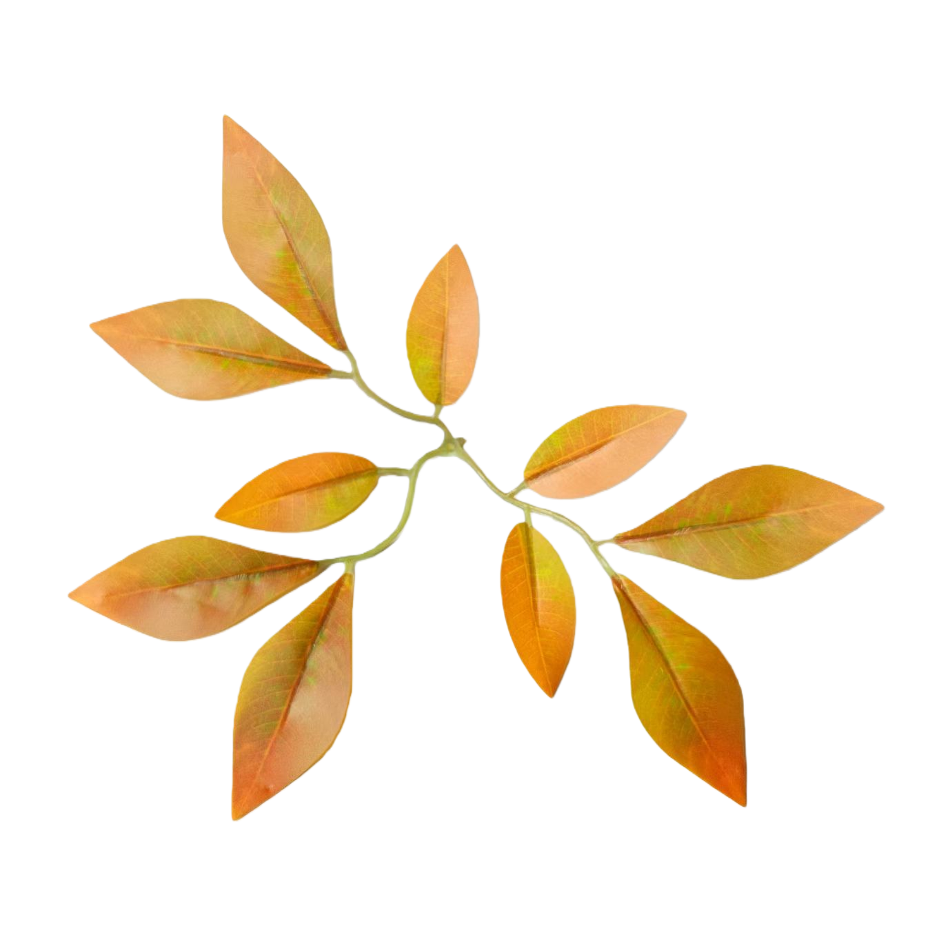 Orange-yellow gradient leaf and branch decorative ornaments, creative flower arrangement materials for home soft furnishings Item Picture