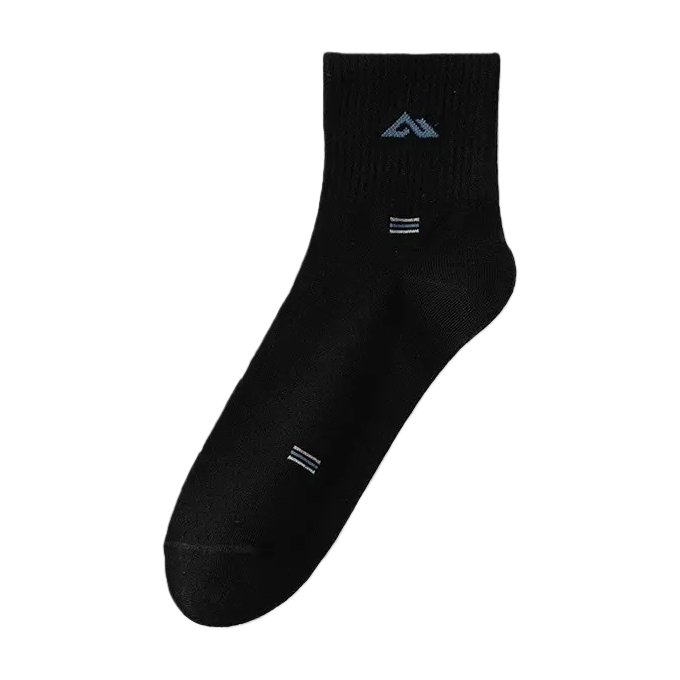 Black pure cotton short socks for both men and women, sweat-absorbing and breathable sports and casual wear Item Picture