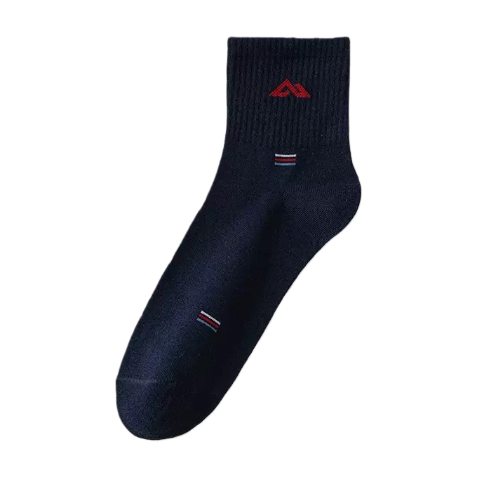Deep blue pure cotton men's mid-calf socks are comfortable, breathable and sweat-absorbent Item Picture