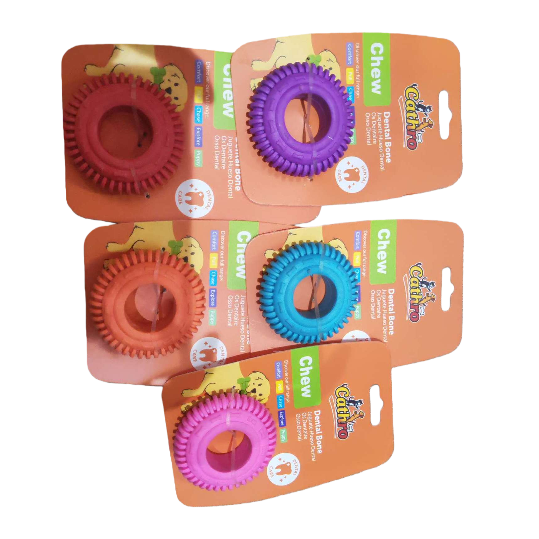 The colorful biting rubber toy is safe and non-toxic for chewing, soothing and grinding teeth with silicone Item Picture