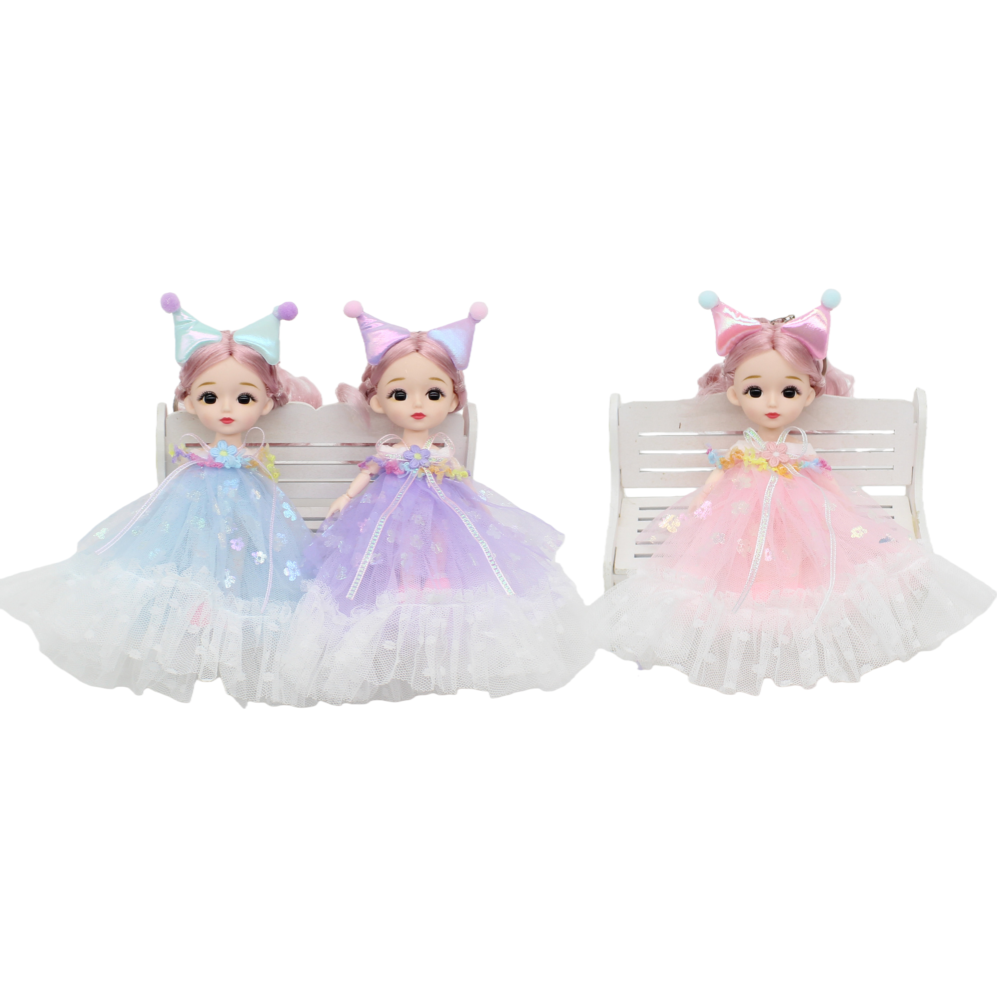 Colorful chiffon dress dolls are children's festival dress-up toys and birthday gifts for girls Item Picture
