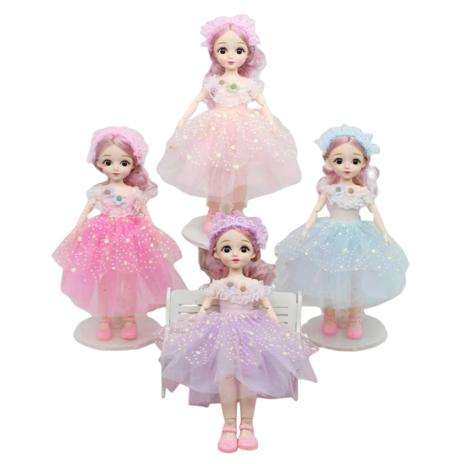 Pink princess doll plush toys are cute and girlish bedroom decorative items Item Picture