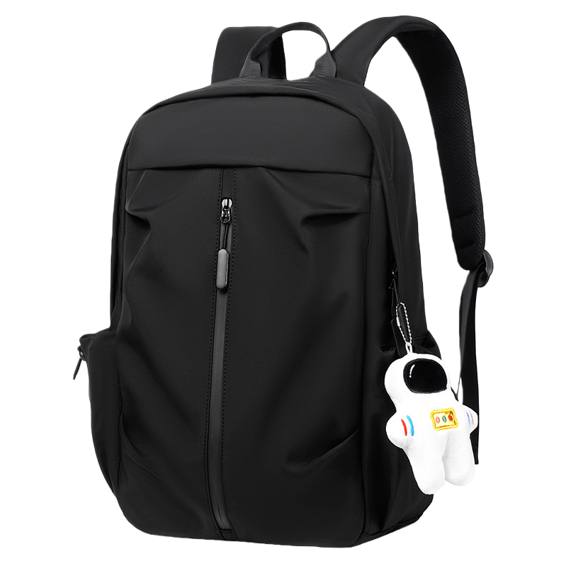 The black nylon water-resistant commuting backpack is lightweight, wear-resistant and has a large capacity Item Picture