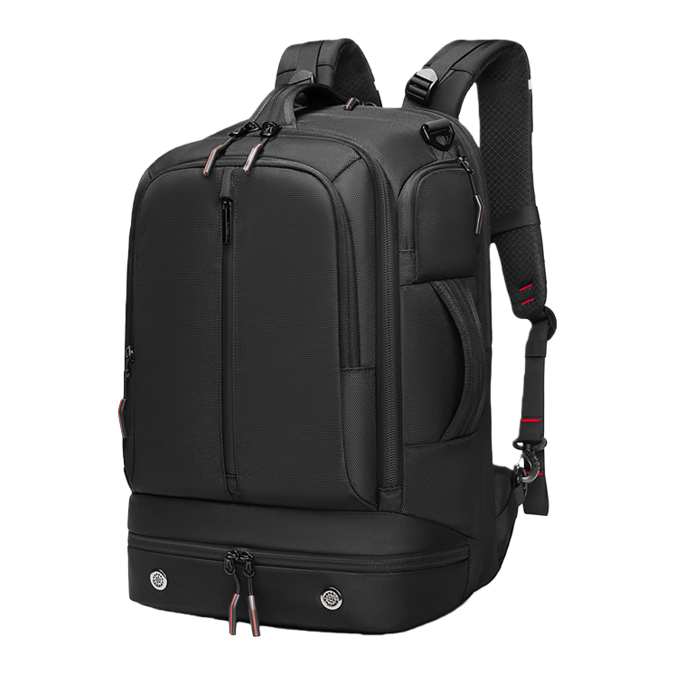 This black backpack is simple, large-capacity, lightweight and durable for student commuting and travel Item Picture