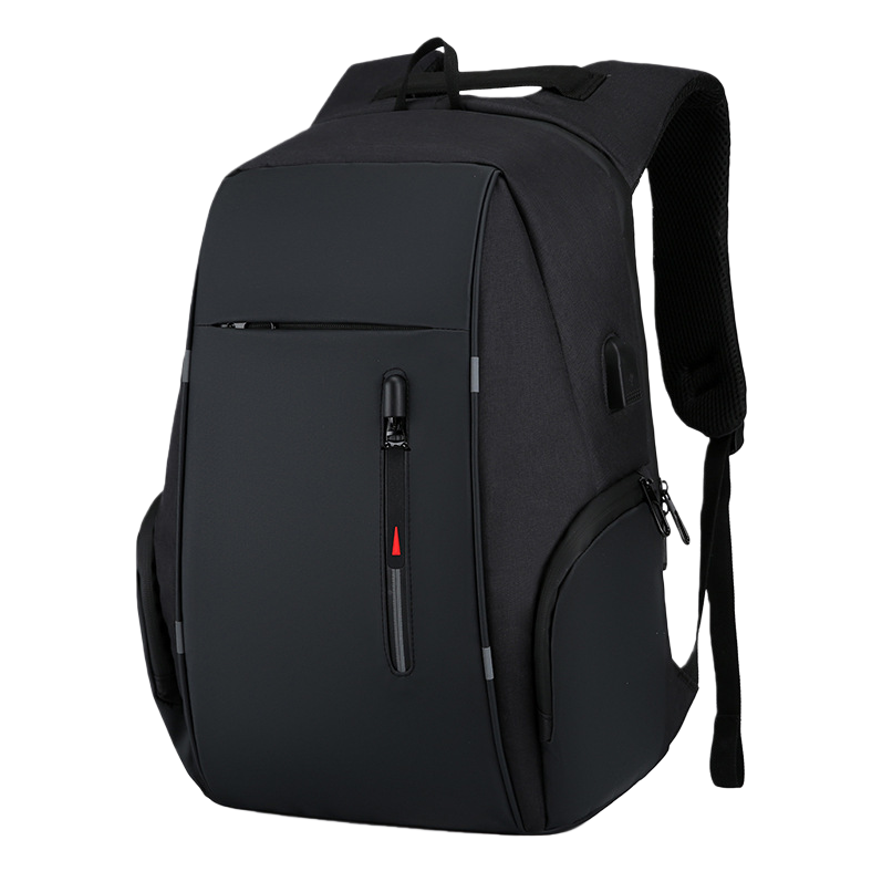 Black wear-resistant nylon backpack with large capacity for commuting and student travel Item Picture