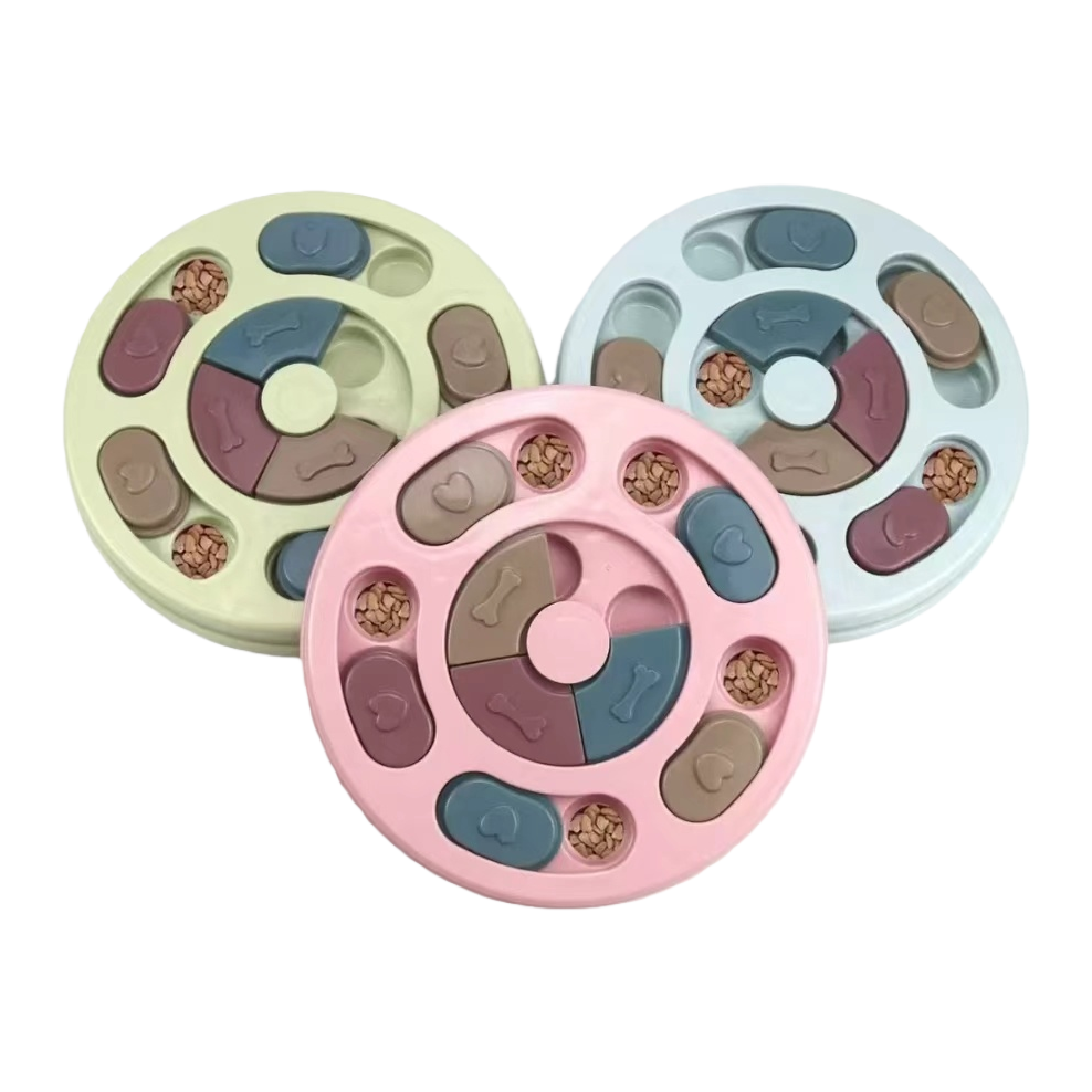 Colorful circular pet educational feeding toys, interactive cat and dog feeding balls, intelligent slow food dispensers Item Picture