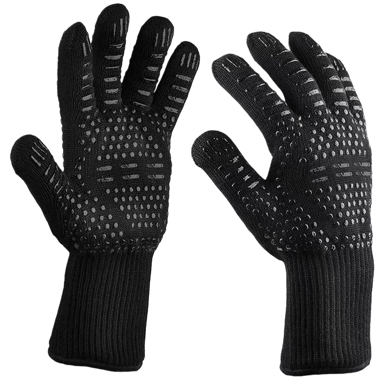 Black heat-resistant gloves, heat-resistant and scald resistant, thickened cotton for kitchen and baking household use Item Picture