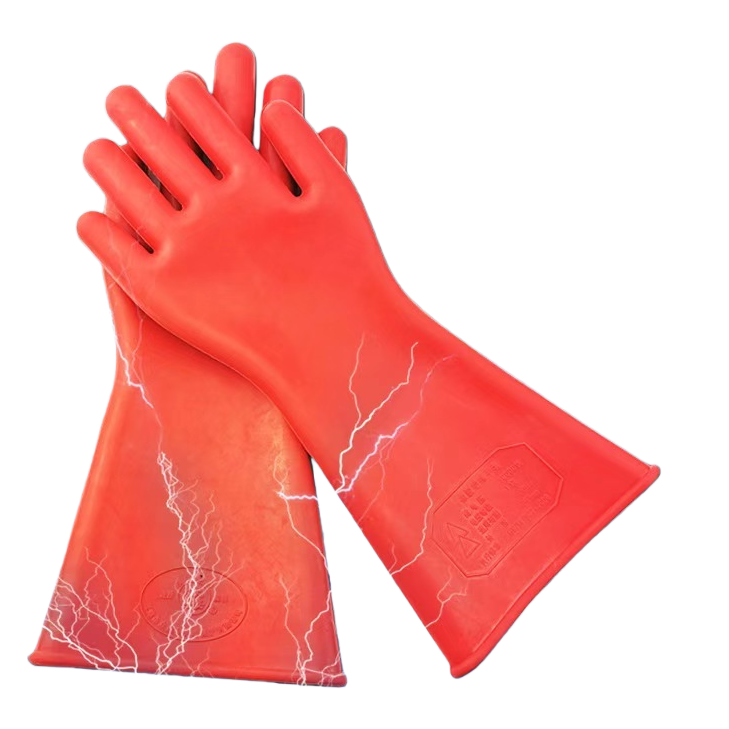 Red high-voltage insulating gloves, electrician's anti-electric shock high-voltage protective gloves Item Picture
