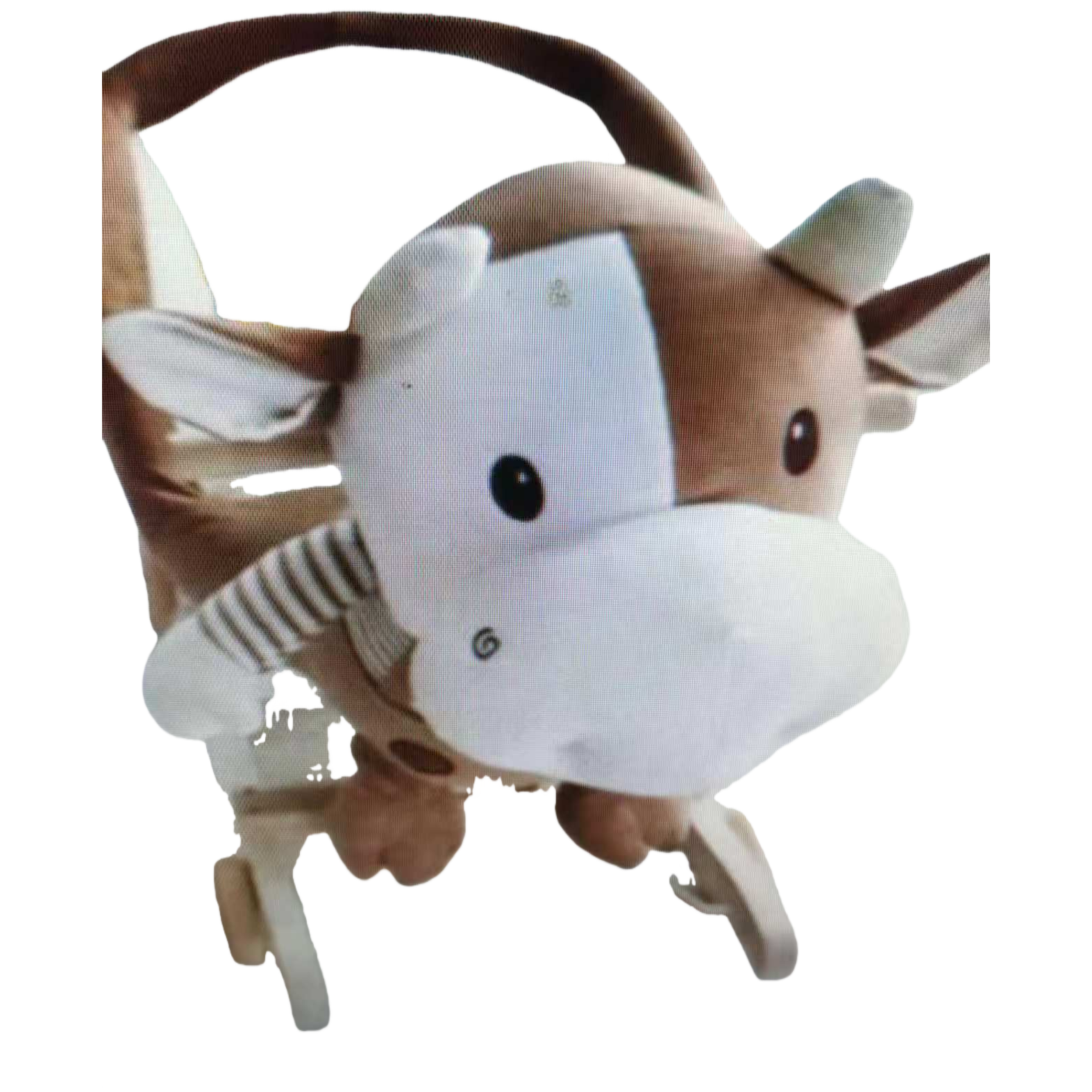 A cute and adorable brown bull-shaped swing toy for children, an educational and soothing plush display Item Picture