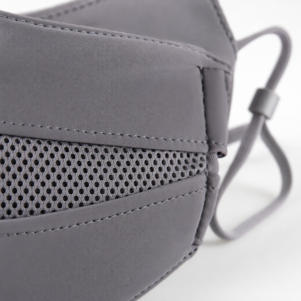 Dark grey sun protection mask with UPF50+, breathable, ice-feel and UV-resistant for outdoor cycling Application Scenario