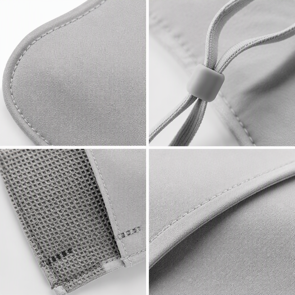 The light grey daily sun protection mask is breathable, comfortable and provides protection Application Scenario