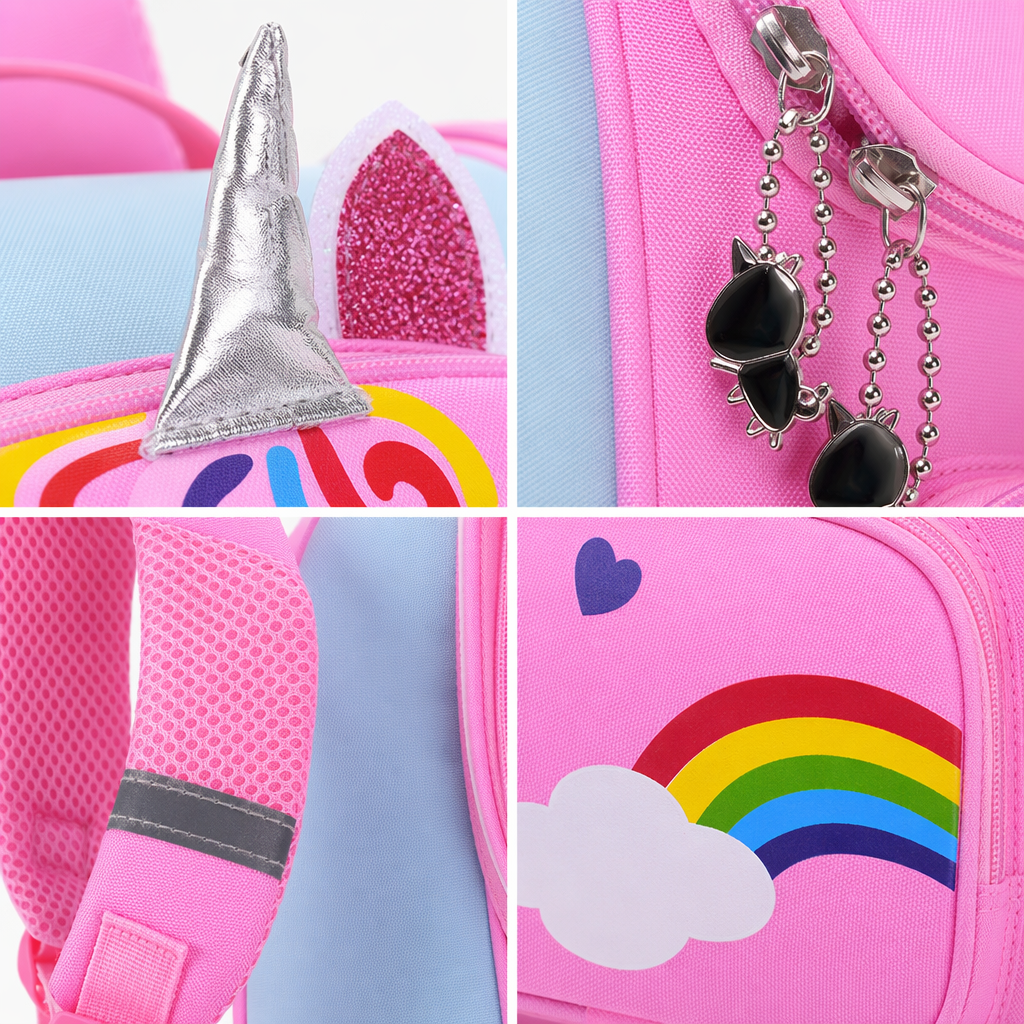 Pink unicorn-shaped children's schoolbag and cute cartoon backpack Application Scenario