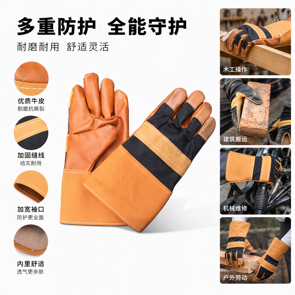 Brown top-grain cowhide gloves are cold-resistant, wear-resistant and suitable for business and casual use all year round