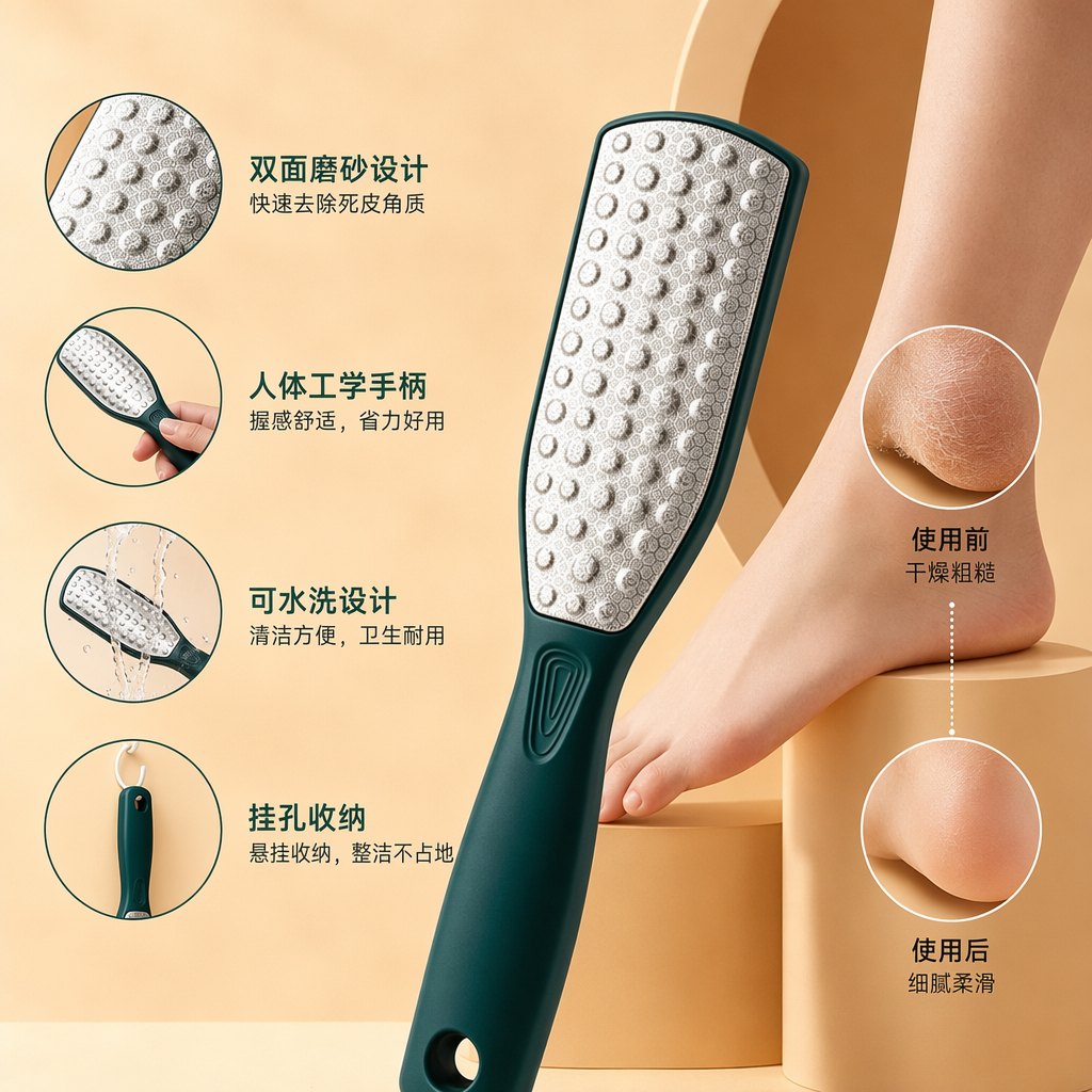 Foot scrub exfoliation, body care, beauty and skin care