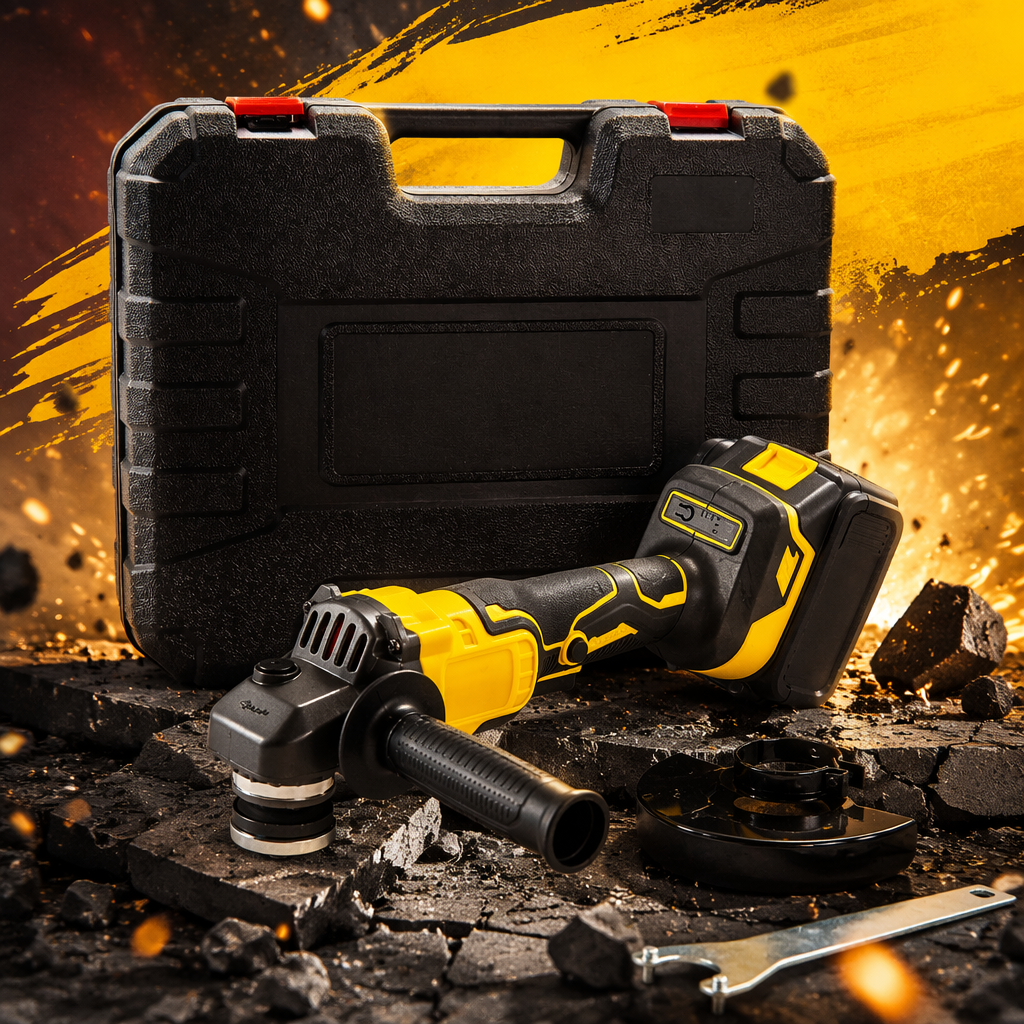 Amarillo negro emparejado eléctrico angular grinder y accesorios set home pulido herramientas de corte Specification image