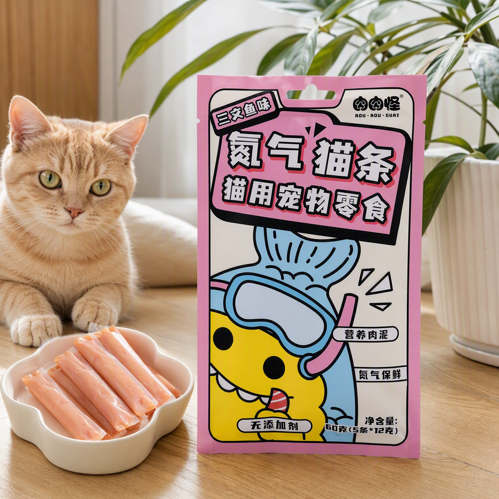 Cat stick snacks, special meat sticks for cats, wet food pet snacks, salmon flavor details Picture