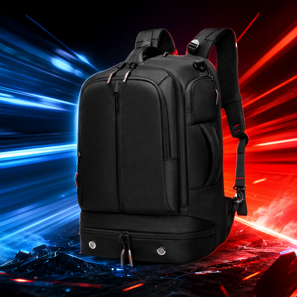 This black backpack is simple, large-capacity, lightweight and durable for student commuting and travel Specification image