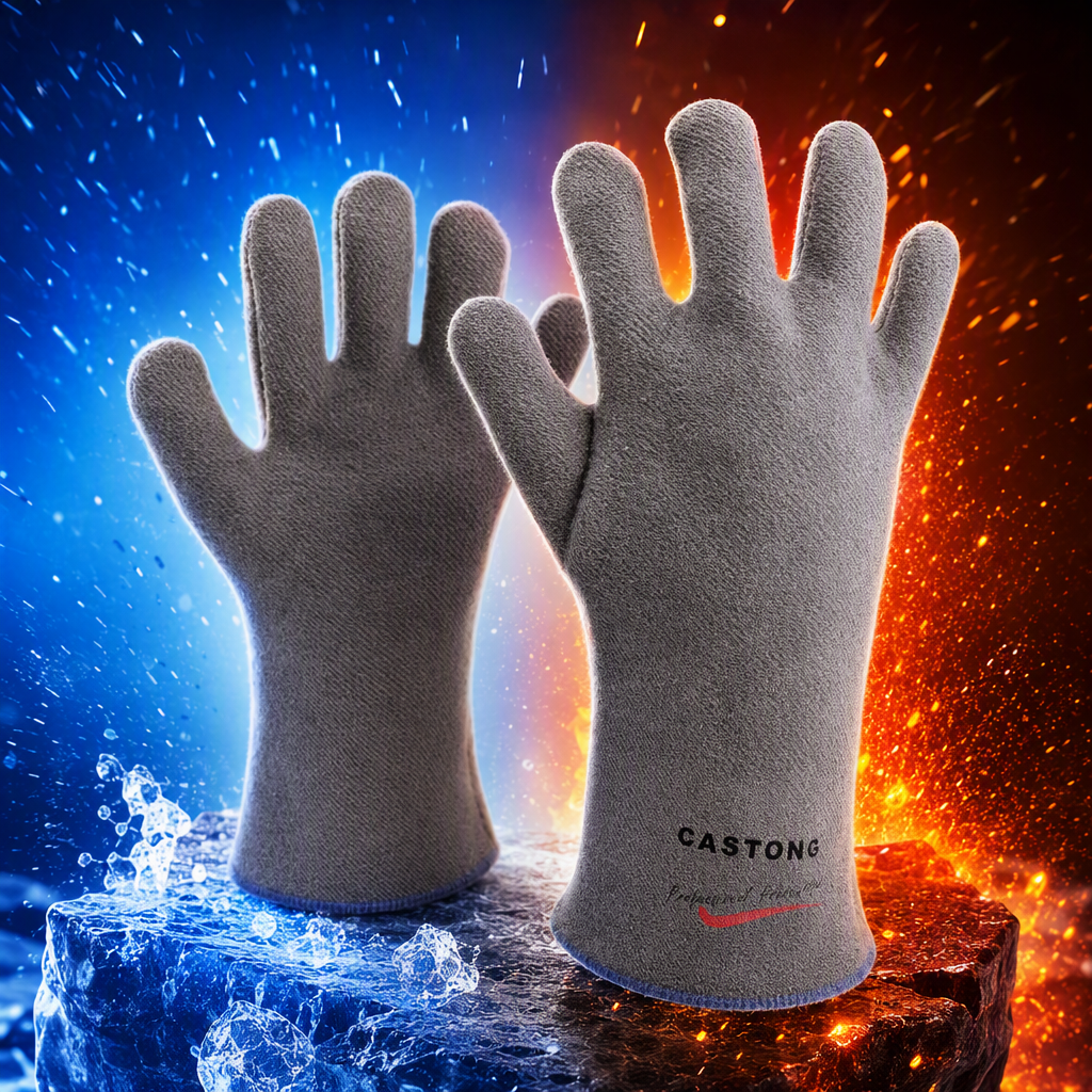 Thickened grey protective gloves, wear-resistant and anti-slip industrial labor protection operation gloves Specification image