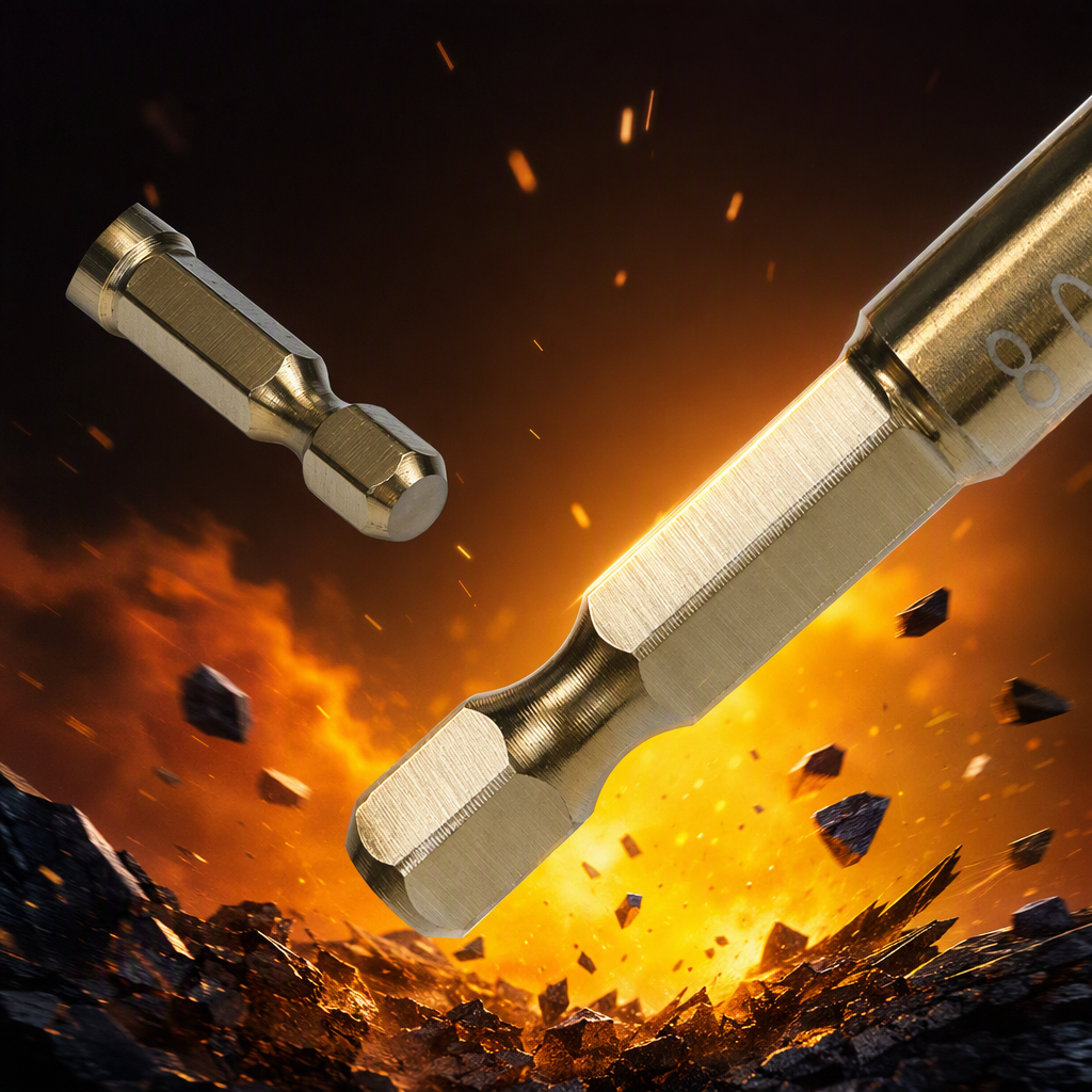 Golden hexagonal handle integrated drill bit, a high-hardness and wear-resistant drill bit specially designed for metal processing Specification image