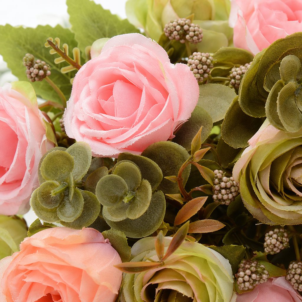 Pink and purplish red artificial rose bouquets, artificial everlasting flower wedding decoration ornaments Application Scenario