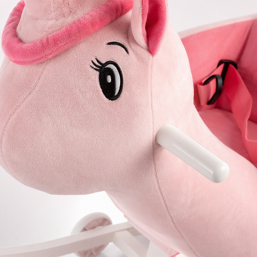 Pink unicorn swing toy children's educational and soothing plush decoration Application Scenario