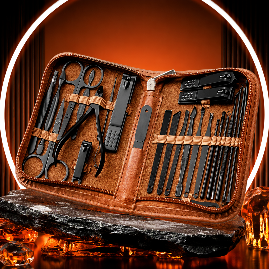 بدلة متنقلة لطلاء الأظافر من الجلد البني Specification image