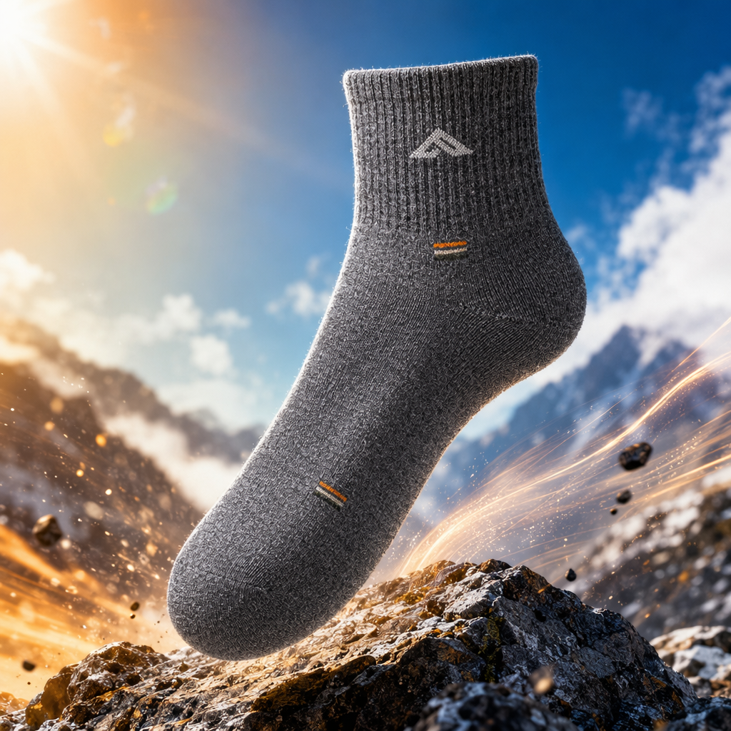 Grey medium linen grey short socks for both men and women, pure cotton sweat-absorbing and anti-slip sports socks Specification image