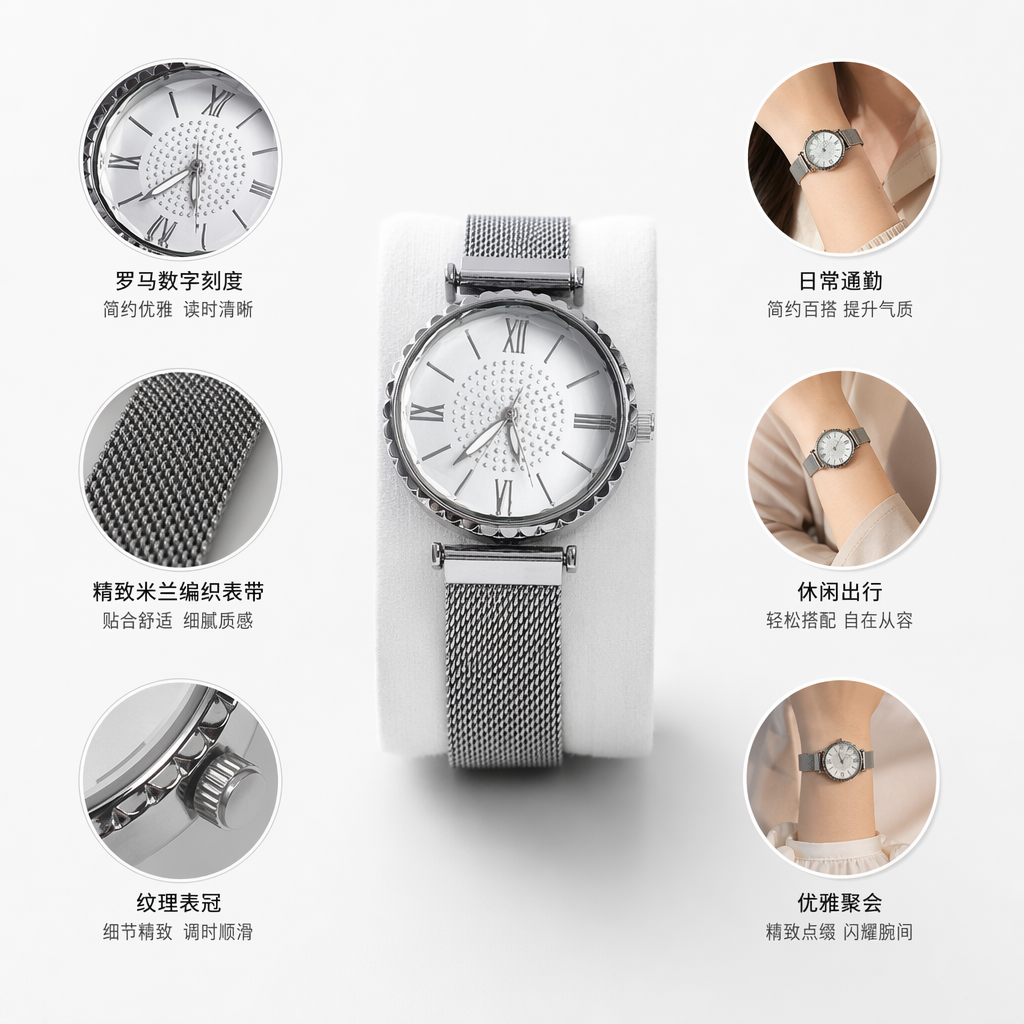 Electronic watches, clothing accessories, fashionable and simple. Electronic wristwatches with precise quartz movements