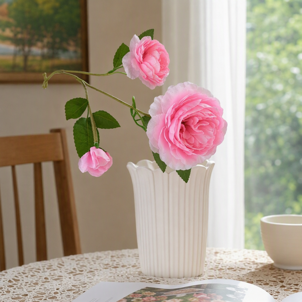 A set of 10 fresh cut pink rose branches for home flower arrangement decoration details Picture