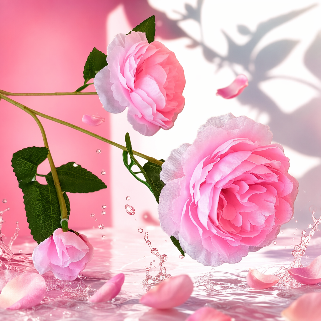 A set of 10 fresh cut pink rose branches for home flower arrangement decoration Specification image