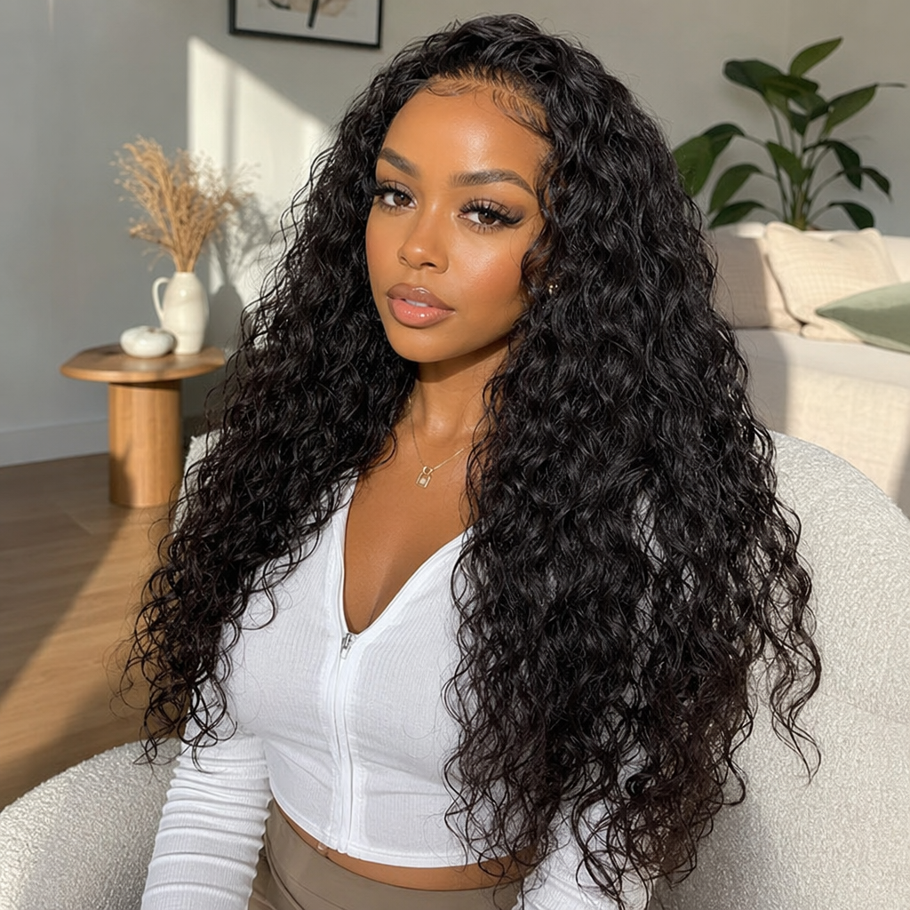 Wig long curly hair, personal care and home cleaning special, realistic natural fluffy, no need for perming, long-lasting styling