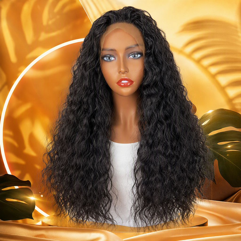 Wig long curly hair, personal care and home cleaning special, realistic natural fluffy, no need for perming, long-lasting styling Specification image