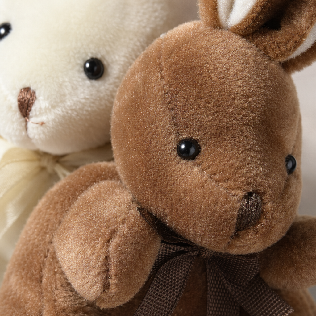 Brown rabbit dolls, white rabbit dolls, cute plush toys, home decoration items Application Scenario