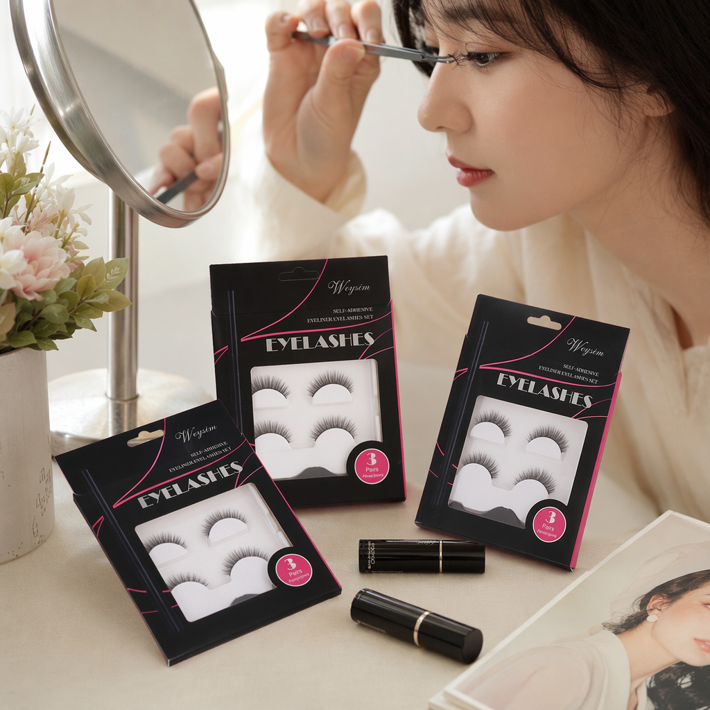 The beauty tool, false eyelashes, naturally curl, are slender and long-lasting, easy to stick, and suitable for double eyelids details Picture