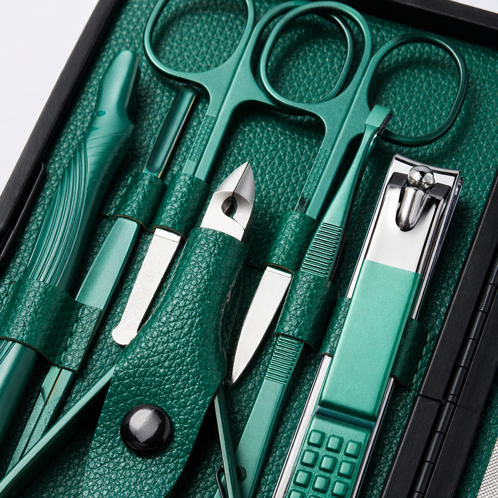 Conjunto de cortador de uñas verde para el hogar herramienta de manicura portátil para niños adultos universal Application Scenario