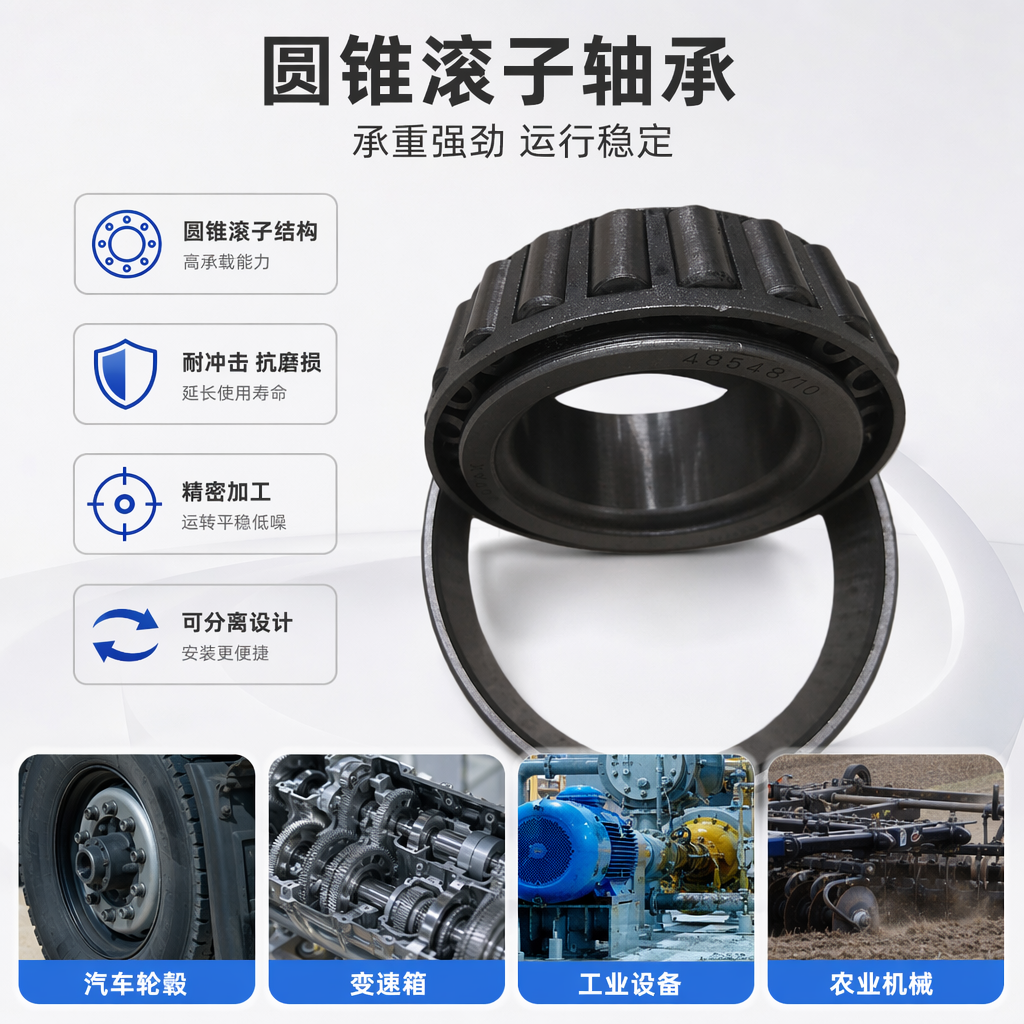 银色圆柱滚子轴承 标准型高精度工业用滚动轴承