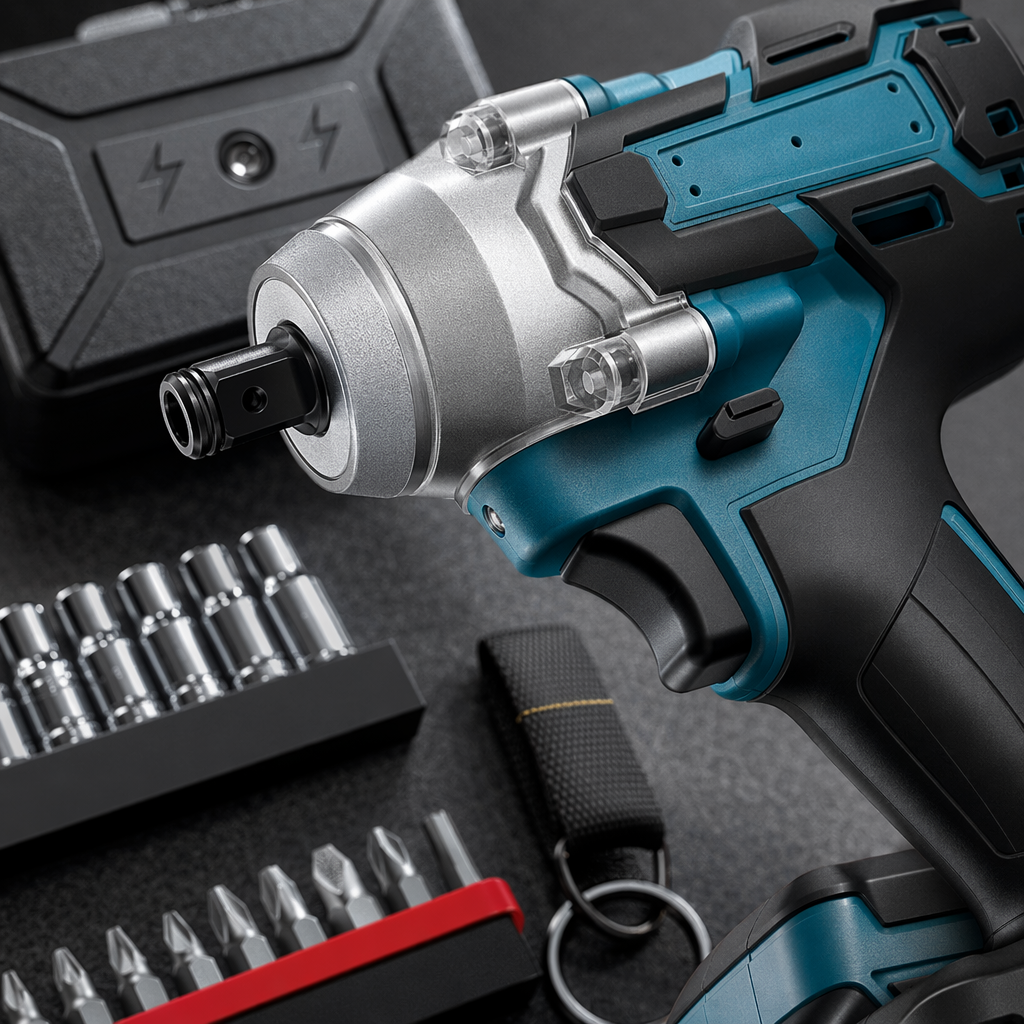 Azul y negro dos colores litio llave eléctrica motor brushless torsión ajustable carga rápida herramienta eléctrica portátil Application Scenario