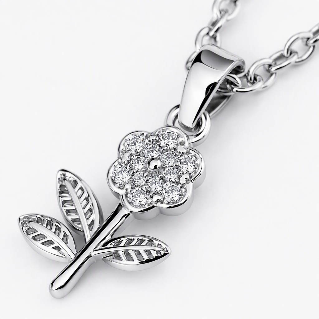 The silver chain flower pendant necklace is exquisite, simple, fashionable and versatile Application Scenario