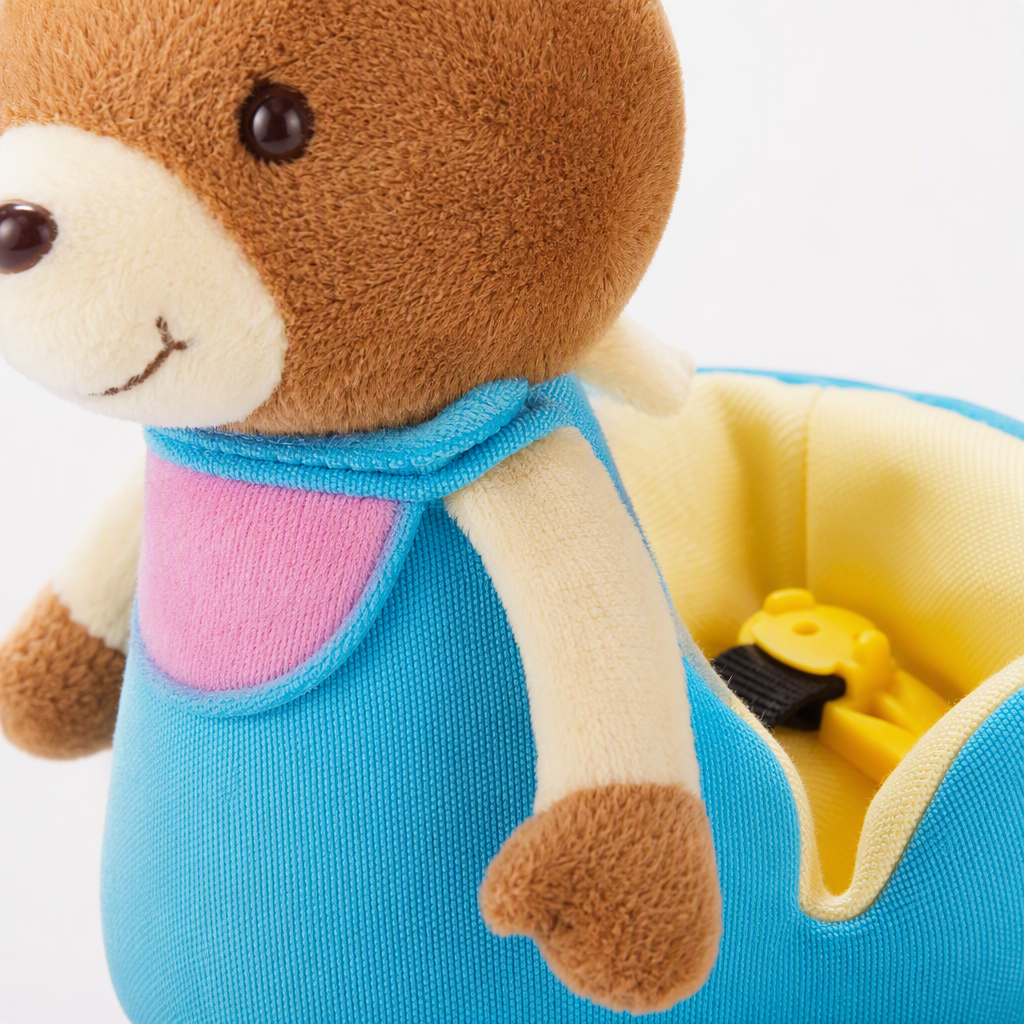 Brown bear-shaped children's rocking horse mounts with safe rounded corners and a stable base Application Scenario
