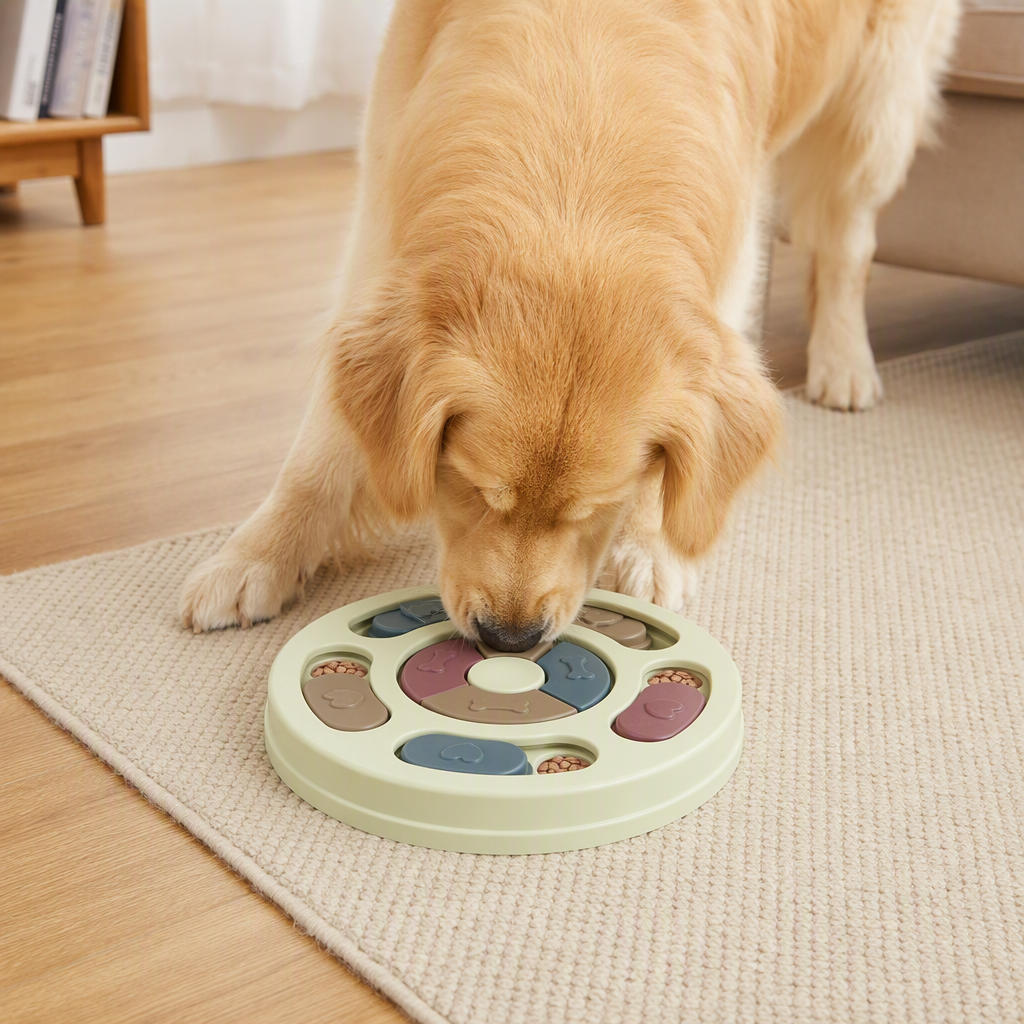 Colorful circular pet educational feeding toys, interactive cat and dog feeding balls, intelligent slow food dispensers details Picture