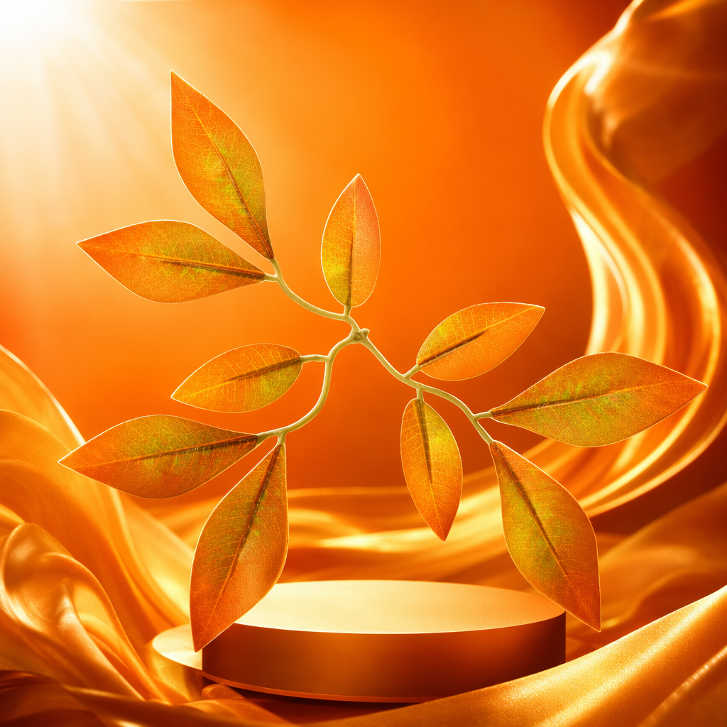 Orange-yellow gradient leaf and branch decorative ornaments, creative flower arrangement materials for home soft furnishings Specification image